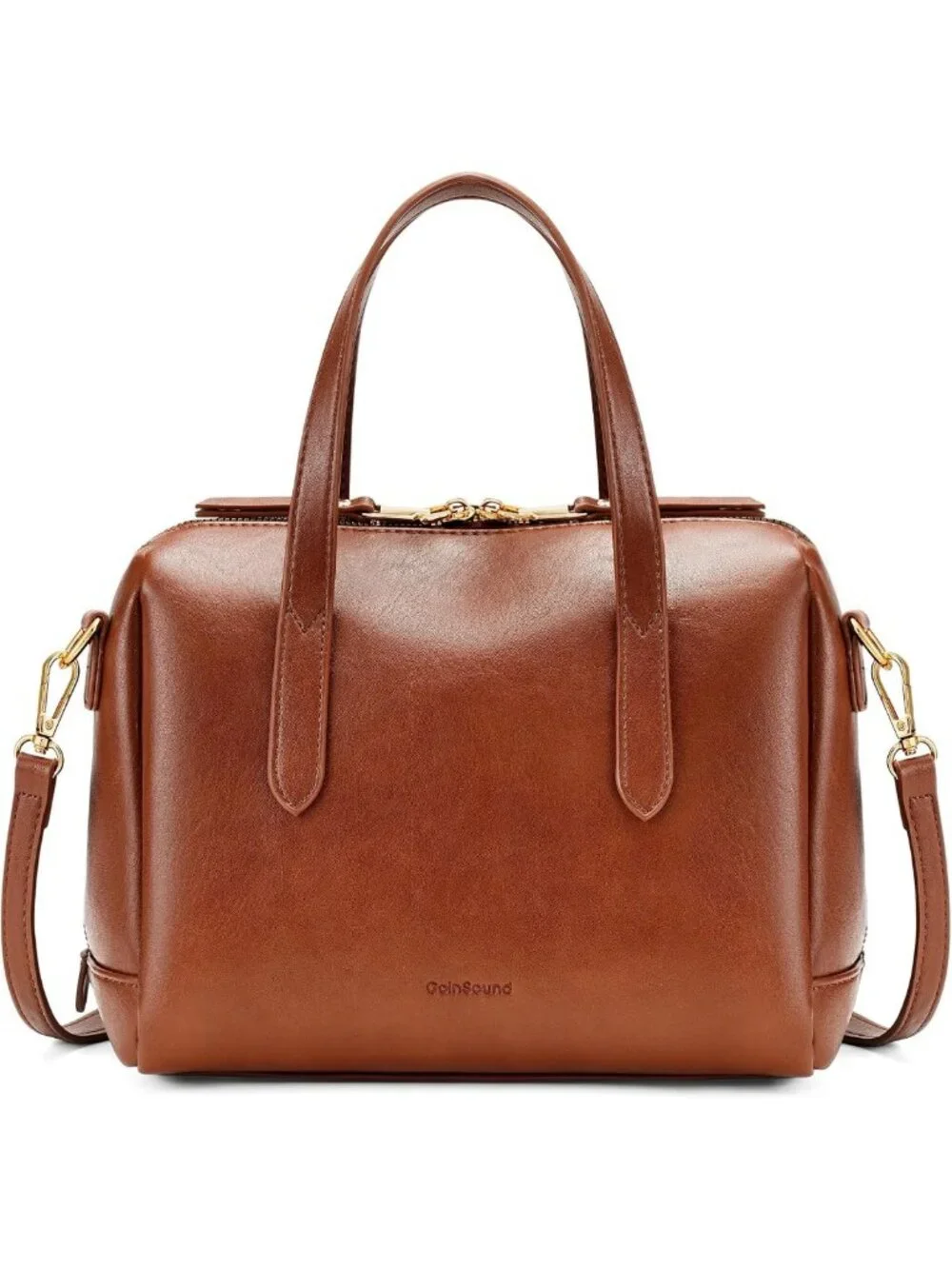 Vintage Vegan Leather Boston Bag for Women | Retro Satchel & Crossbody Purse